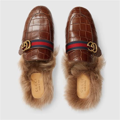 gucci slippers bestelen|gucci crocodile slippers.